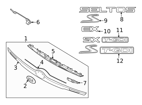 Exterior Trim - Lift Gate for 2023 Kia Seltos #0