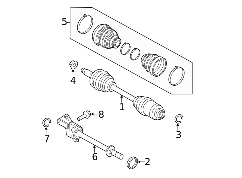 Drive Axles for 2010 Mercury Milan #0
