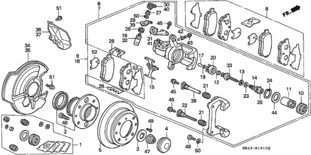 Rear Brake (Disk) for 1993 Honda Civic #0