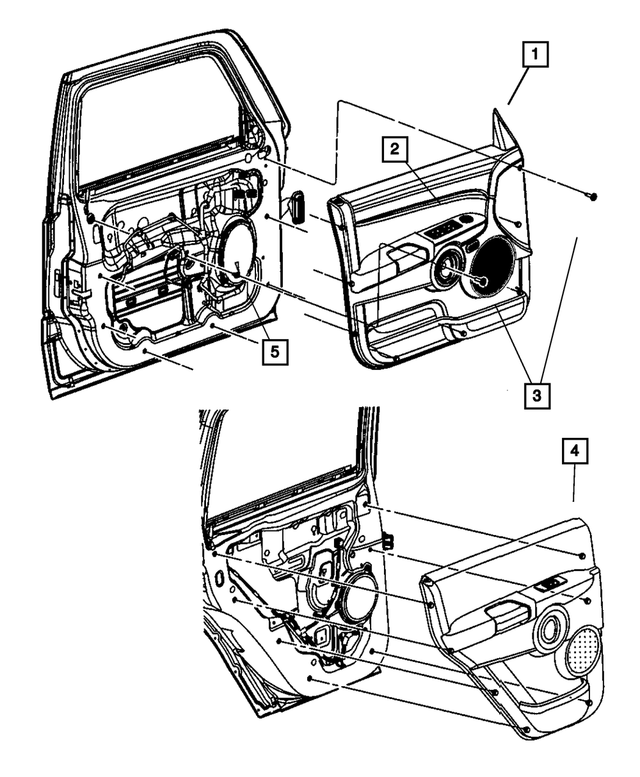 « 1JA371D1AA –  : Garnissage De Porte Avant Panneau, Côté Gauche pour Mopar Image »