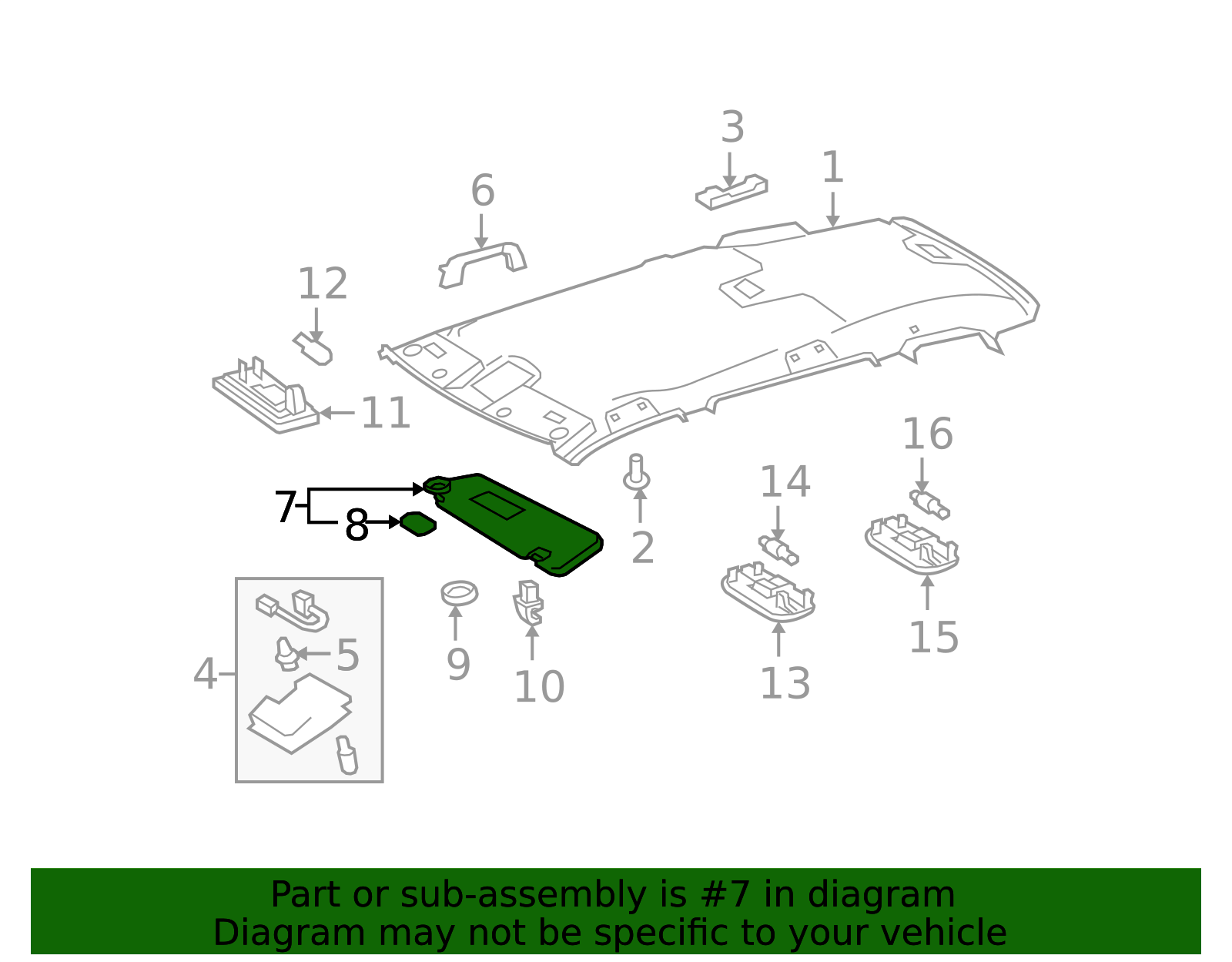 Aazon.co: Hurotos Right Passenger Side Sun Visor With Light For Toyota Highlander 2008 2009 - View #9