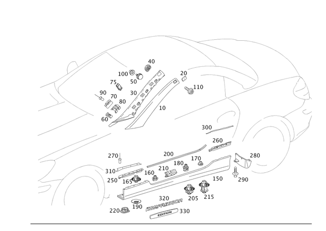 1716980289 - Covering and Lining: Trim Molding for Mercedes-Benz Image image