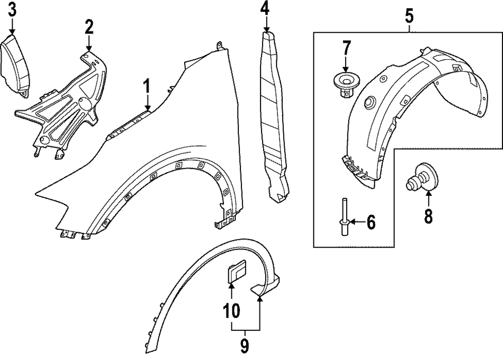 【NikeLANCE4TITANIUMWatch】WA0020WG88-0010 87712-DW000 - Wheel Opening Molding 2023-2025 Kia Sportage