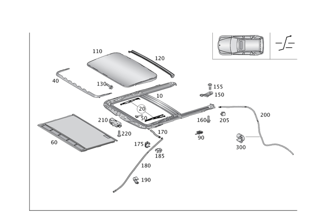 1667800040 - Sliding Sunroof: Trim Slide, Tilt Roof for Mercedes-Benz: GL350, GL450, GL550, GL63 AMG, GLE300d, GLE350, GLE400, GLE550e, GLE63 AMG, GLS350d, GLS450, GLS550, GLS63 AMG, ML250, ML350, ML400, ML550, ML63 AMG Image image