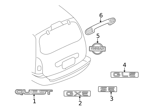 Exterior Trim - Lift Gate for 2002 Nissan Quest #0