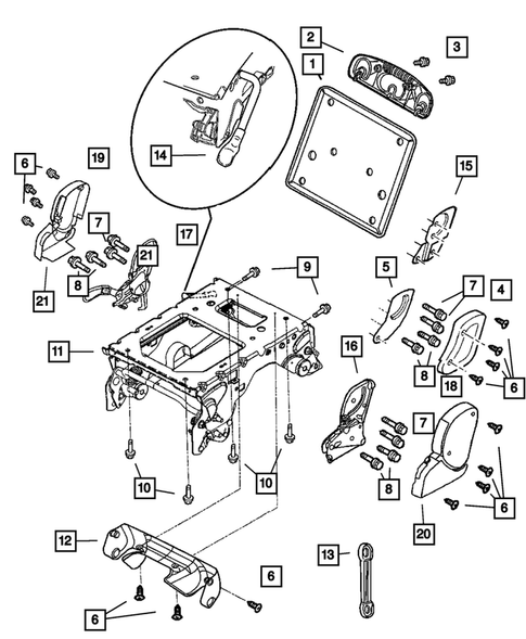 Adjusters, Covers, Shields and Risers for 2003 Chrysler Town & Country #1