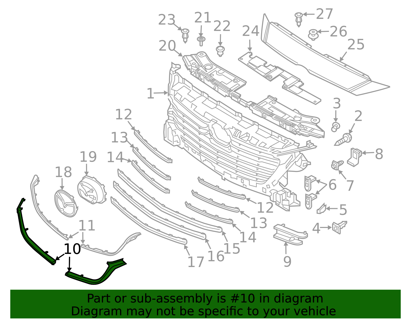 B63B-50-7K1A | 2017-2018 Mazda 3 Grille Molding | Palladino Mazda