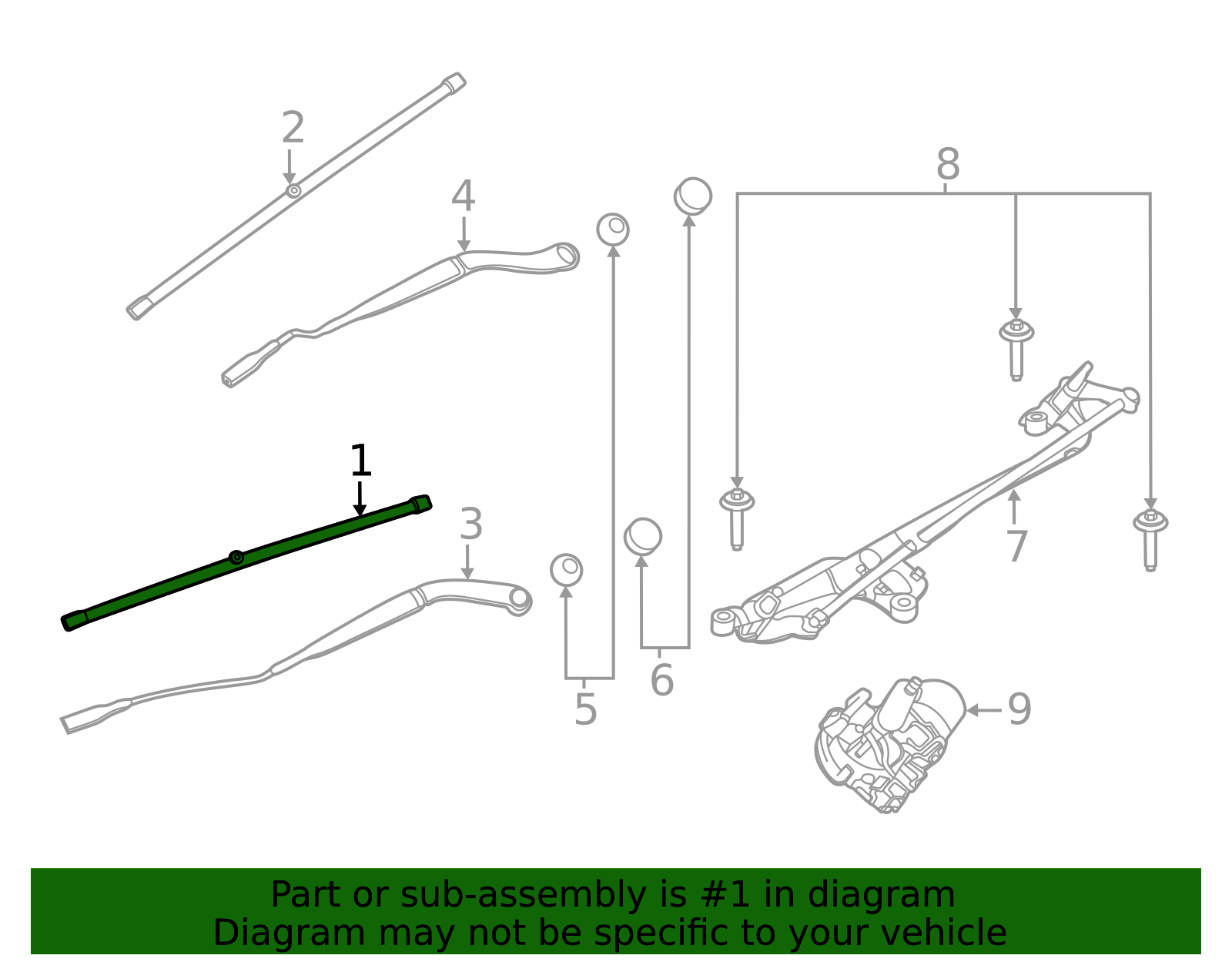 LC5Z-17528-J - Wiper Blade 2020-2025 Lincoln Aviator | Ford Parts