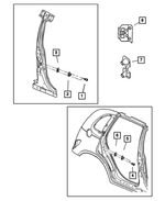 6503120AB - Body Sheet Metal Except Doors: Button Head Torx Screw And Washer for Mopar Image