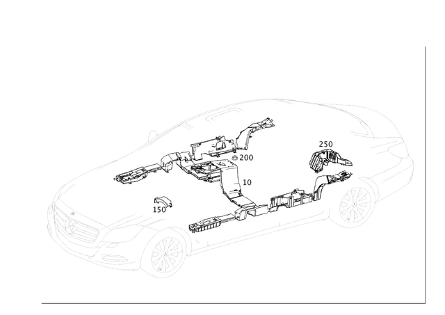 2128202069 - Electrical System: Cable Duct for Mercedes-Benz: CLS400, CLS550, CLS63 AMG, CLS63 AMG S, E250, E350, E400, E550, E63 AMG, E63 AMG S Image image