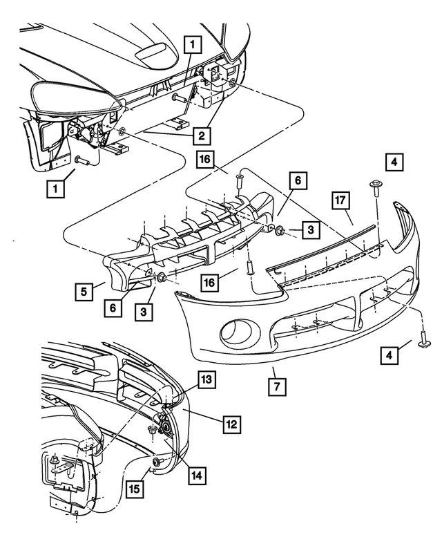 4865643AB - Frames and Bumpers: Fascia Bumper for Mopar Image
