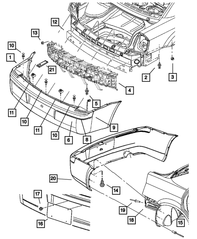 « 4805777AC – Frames and Bumpers : Arrière Revetement pour Mopar Image »