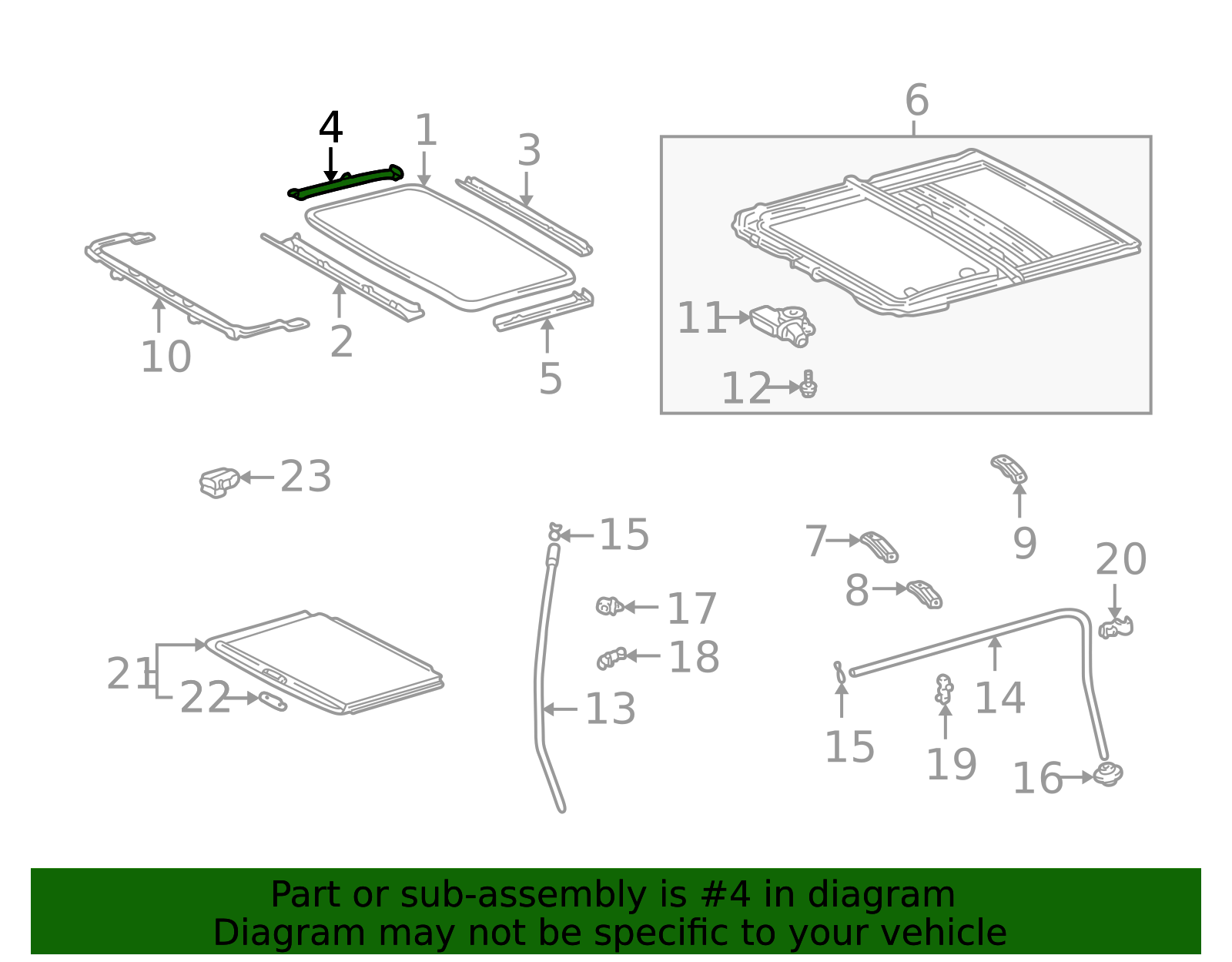63217 63217-48010 - Sunroof Molding 2001-2003 Toyota Highlander | Longo ...