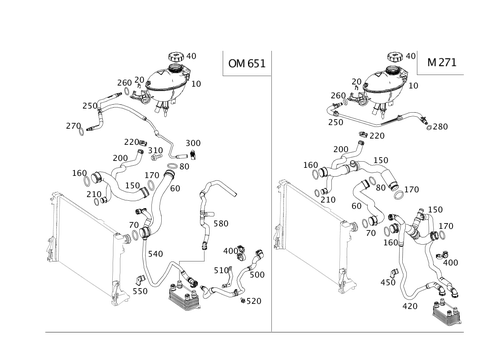 Expansion Reservoir, Mount and Hoses for 2014 Mercedes-Benz C350 #0
