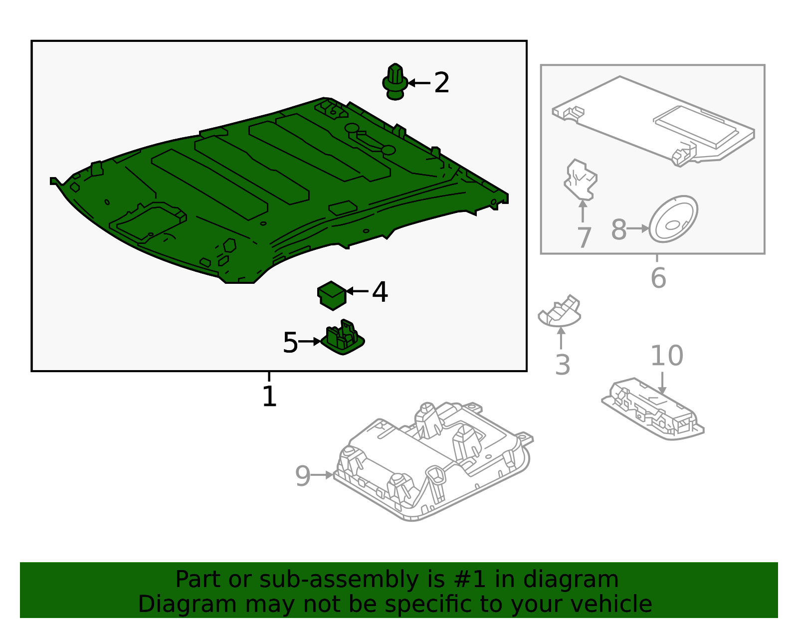 2022-2023 Toyota Tundra Headliner 63380-0C640-B0 | Toyota Parts