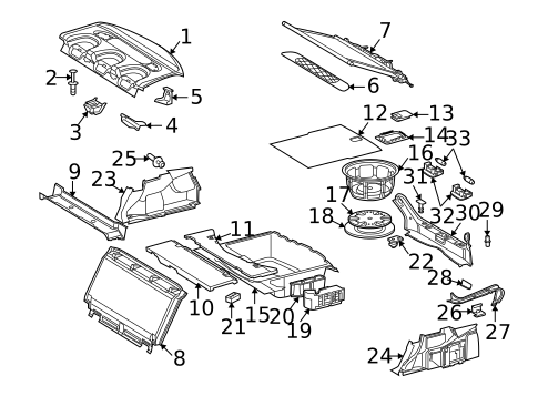 Interior Trim - Rear Body for 2009 Mercedes-Benz CLS63 AMG #0