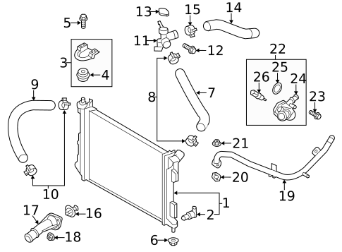 Radiator & Components for 2014 Hyundai Veloster #2