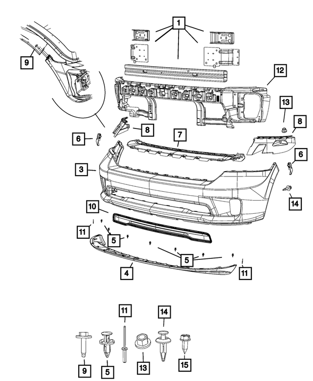 68003844AA - Frame, Bumper and Fascia: Push Pin for Mopar Image