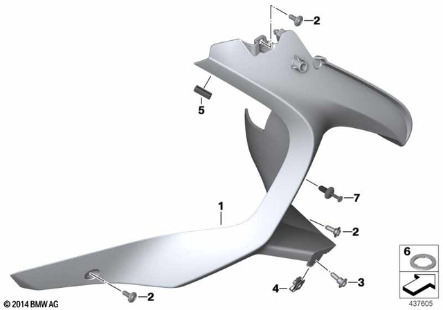 46638556651 - Frame and Mounting Parts: Left Air Exhaust Pipe - Black grained for BMW-Motorrad Image