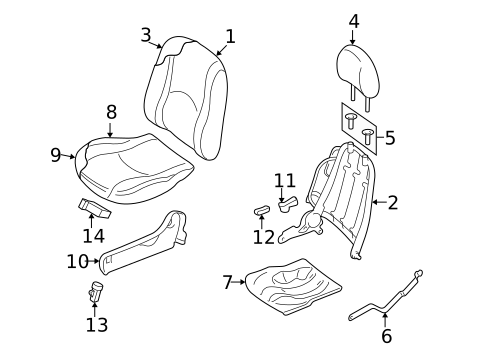 Front Seat Components for 2006 Mercury Mariner #0