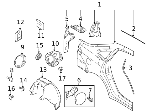 Quarter Panel & Components for 2011 Ford Focus #0
