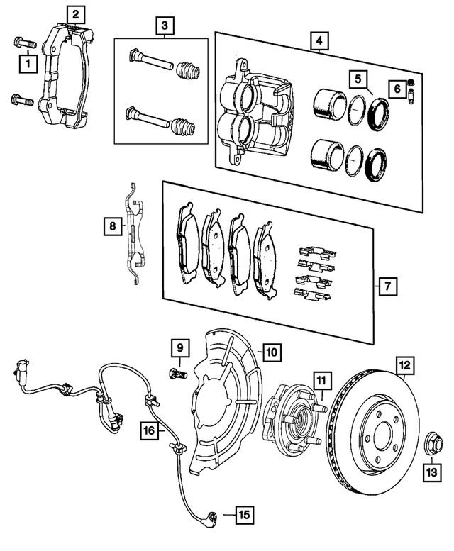 68138844AA - Brakes: Disc Brake Caliper Adapter for Mopar Image