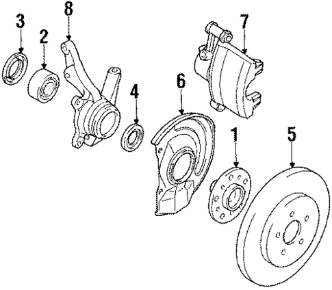 Front Brakes for 1992 Mitsubishi Eclipse #0