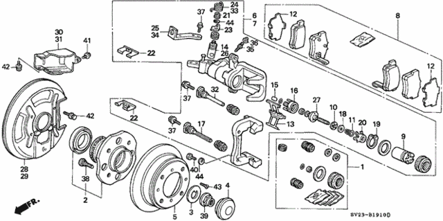Rear Brake (Disk) (1) (Nissin) for 1995 Honda Accord #0