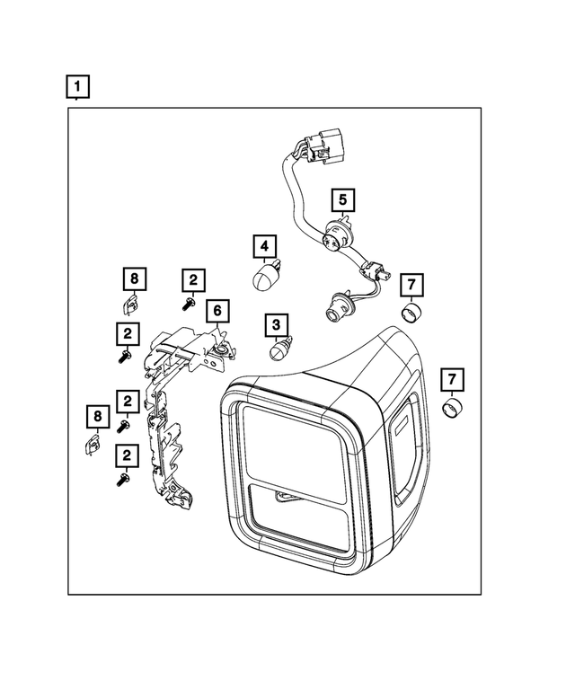 68518254AA - Electrical: Tail Lamp Bracket, Right for Mopar Image image