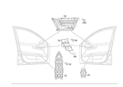 Switch in Front Door Lining for 2012 Mercedes-Benz S400 #0