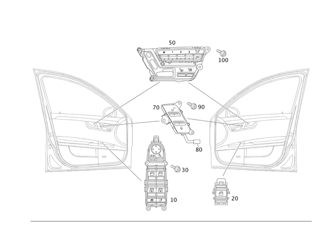 2218215151 - Electrical System: Switch Block for Mercedes-Benz: 250, 300S, S350, S400, S500, S550, S600, S63 AMG Image image