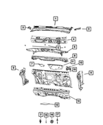 5UT09RXFAC - Body Sheet Metal Except Doors: Cowl Top Screen for Mopar Image