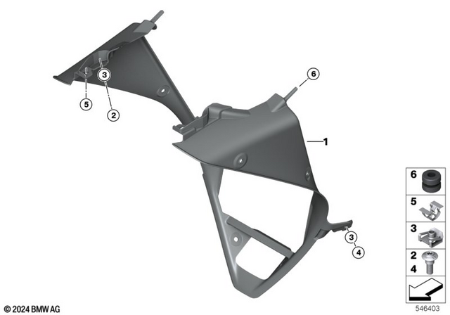 46635A7A685 - Frame and Mounting Parts: Air Duct, Radiator -  for BMW-Motorrad Image image