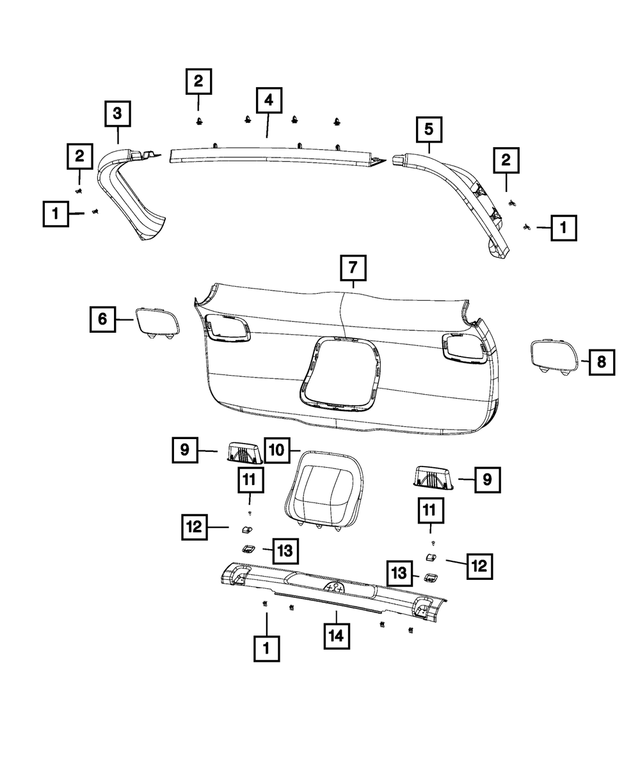 1UD10LC5AF - Interior Trim: Liftgate Panel for Mopar Image
