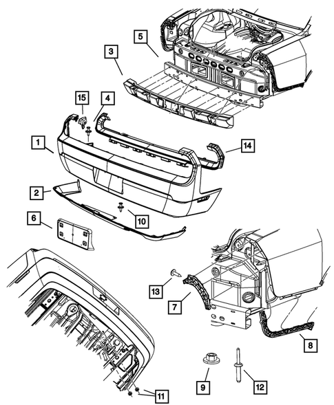 Rear Bumper and Fascia for 2009 Dodge Challenger #0