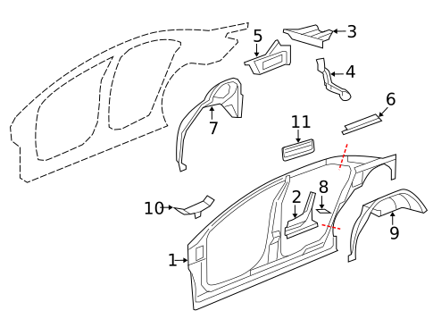 Inner Structure for 2008 Saturn Aura #0