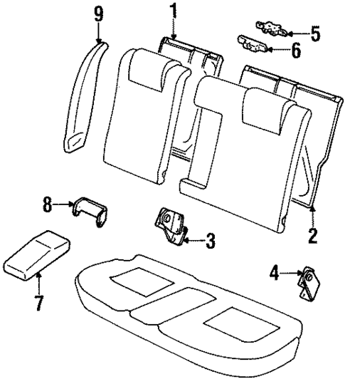 Rear Seat Components for 1995 Mercury Mystique #0