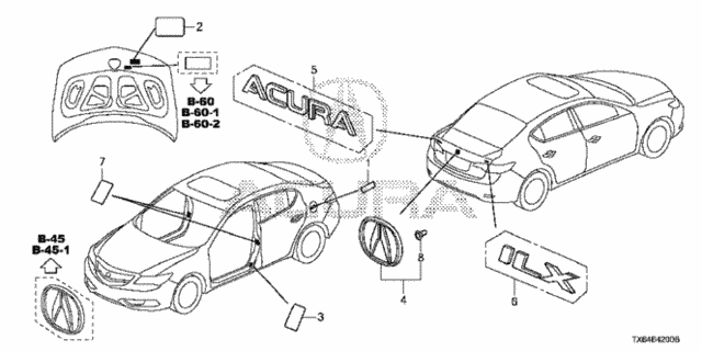 Emblems - Caution Labels for 2015 Acura ILX #0