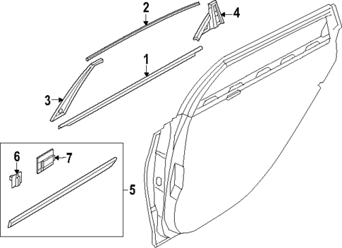 Exterior Trim - Rear Door for 2025 Genesis Electrified G80 #0