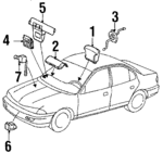 F7RZ54043B13AAG - Electrical: Inflator Module for Ford: Contour | Mercury: Mystique Image