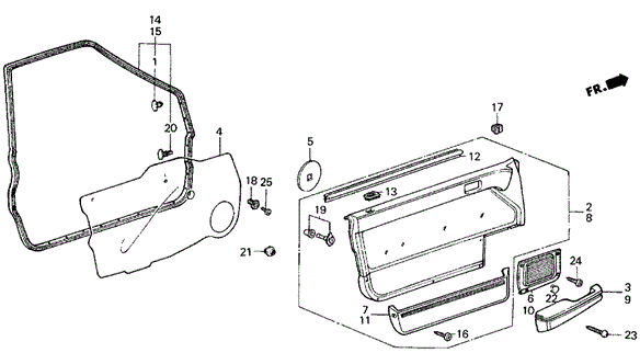 Front Door Lining 4DR for 1987 Honda Civic #0