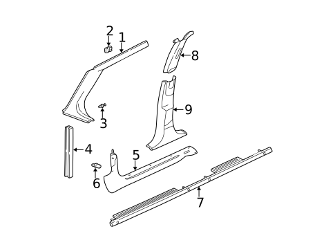 Interior Trim - Pillars for 1998 Chevrolet Malibu #0