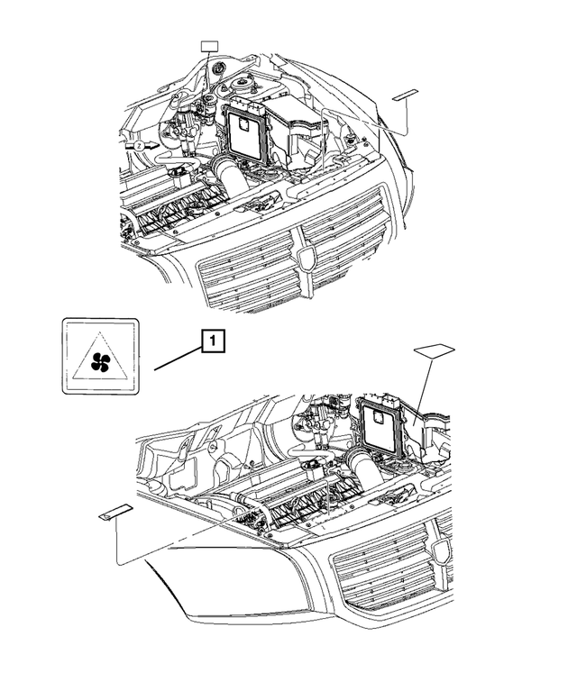 68202139AA - Labels: Fan Caution Label for Mopar Image