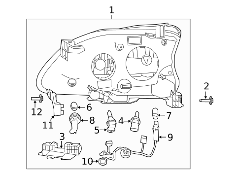 Headlamp Components for 2015 Nissan Sentra #0