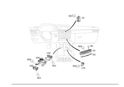 Switch in Instrument Panel and Center Console for 2014 Mercedes-Benz E250 #0