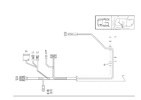 Cable Harness Headlamp Wiper/Washer for 1995 Mercedes-Benz E420 #0