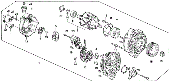 Alternator (Denso) for 1995 Honda Prelude #0