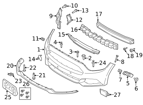 Bumper & Components - Front for 2017 Ford Mustang #0