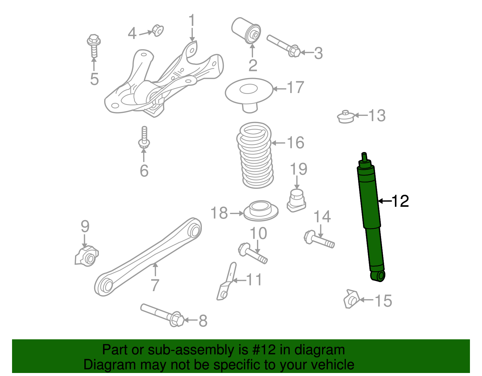 2010 Ford Mustang Shock Absorber Assembly ASH-411 | OEM
