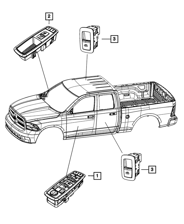 68212782AA - Electrical: Front Door Switch And Bezel, Right for Mopar Image